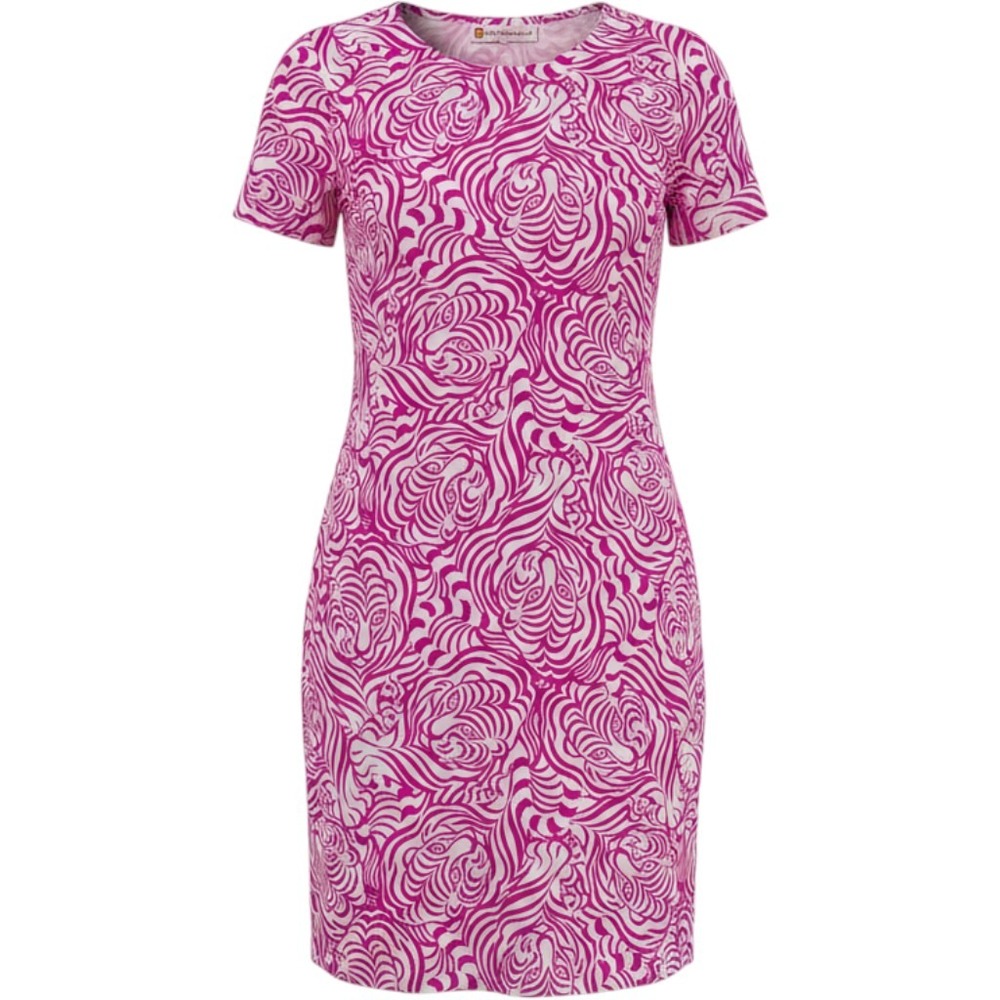Jude Connally XS Pink White Tiger Print Shift Dress Jude Cloth Mini Animal Print
